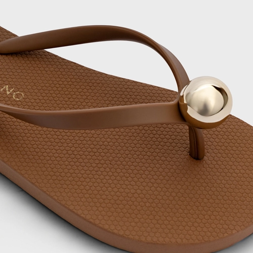 Flat Flip Flop Ball Marrom Mocha