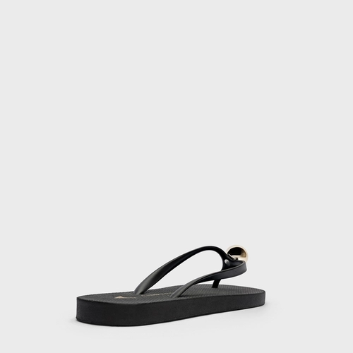 Flat Flip Flop Ball Preto