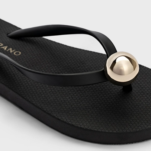 Flat Flip Flop Ball Preto