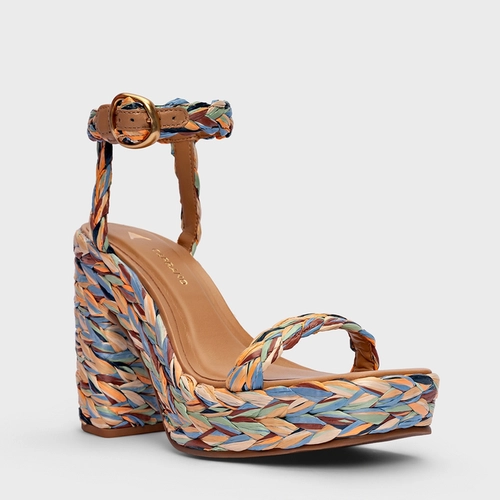 Sandália Plataforma Natural Simple Rafia Tressê Color