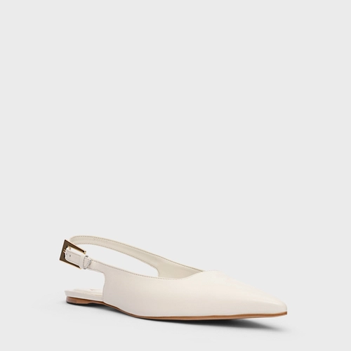 Sapatilha Slingback Minimal Couro Off White Milk