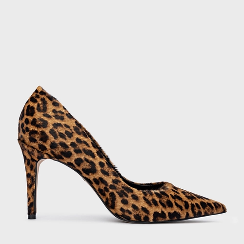 Scarpin Beatriz Salto Fino Pelo Animal Print Cat