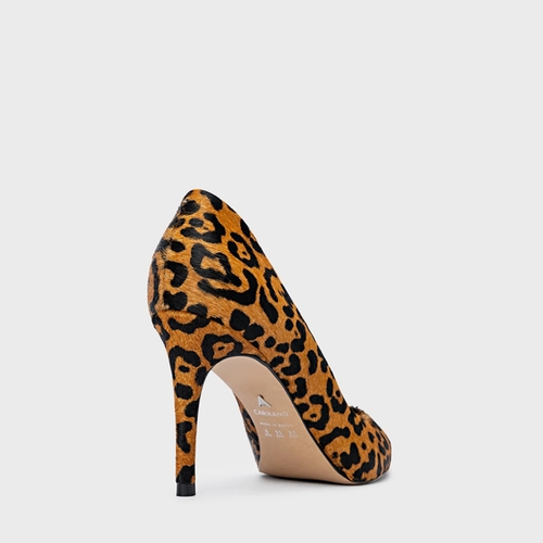 Scarpin Beatriz Salto Fino Pelo Animal Print Beaver