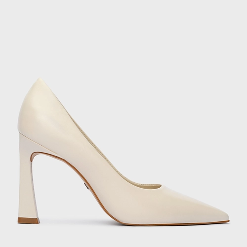 Scarpin Salto Yve Couro Off White Panacota