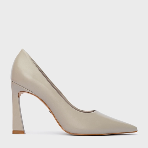 Scarpin Salto Yve Couro Cinza Cashmere