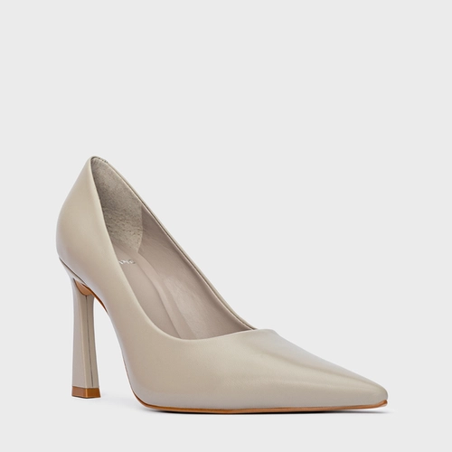 Scarpin Salto Yve Couro Cinza Cashmere