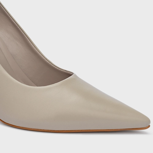 Scarpin Salto Yve Couro Cinza Cashmere