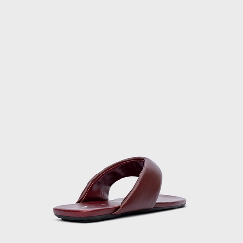 Flat Thong Couro Vinho Mahogany