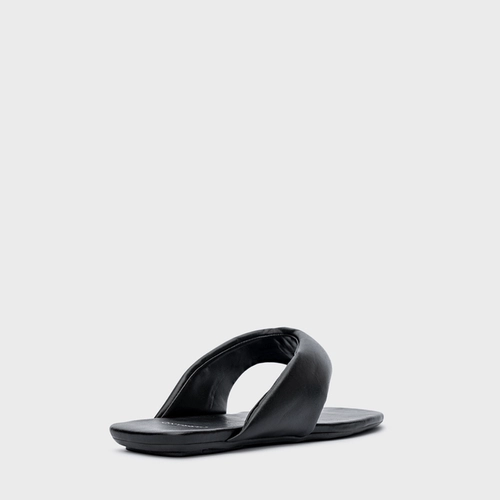 Flat Thong Couro Preto