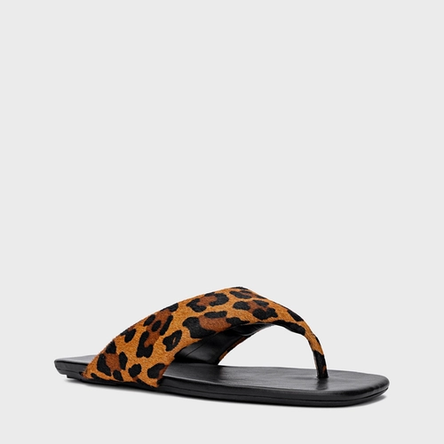 Flat Thong Pelo Animal Print Leopard