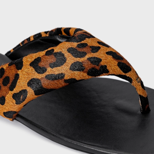Flat Thong Pelo Animal Print Leopard