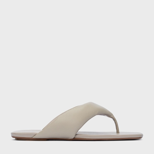 Flat Thong Couro Cinza Cashmere