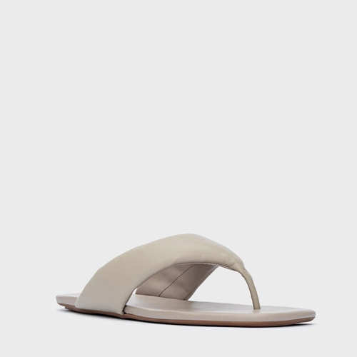 Flat Thong Couro Cinza Cashmere