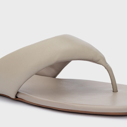 Flat Thong Couro Cinza Cashmere