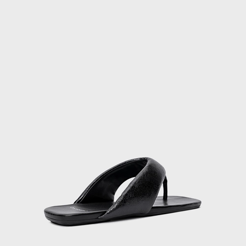 Flat Thong Metalizado Preto
