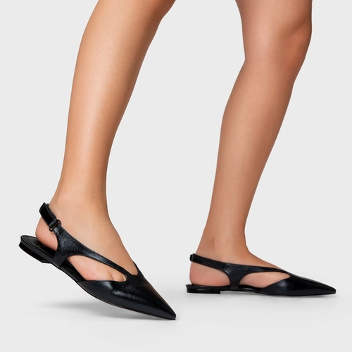 Sapatilha Cut Metalizado Preto