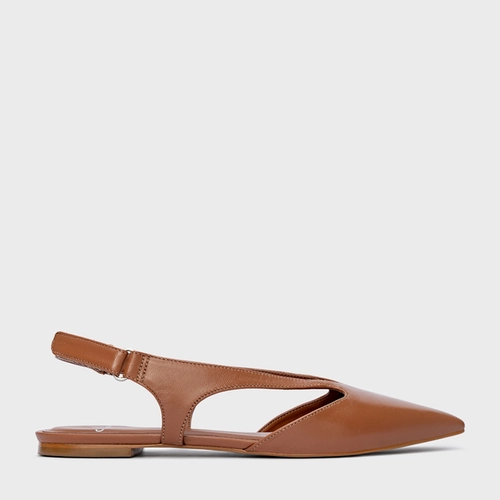 Sapatilha Cut Couro Marrom Caramel