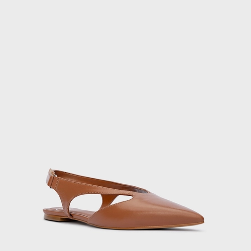 Sapatilha Cut Couro Marrom Caramel