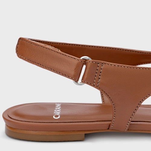 Sapatilha Cut Couro Marrom Caramel