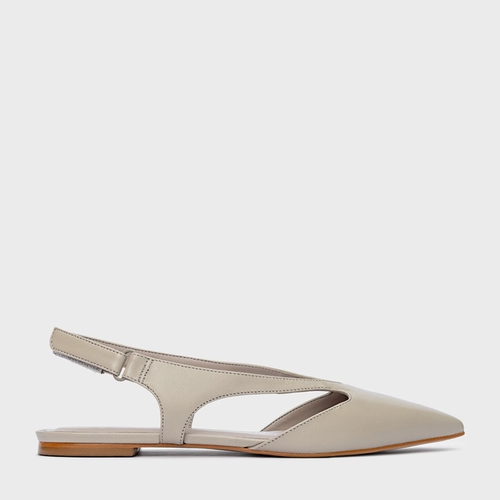 Sapatilha Cut Couro Cinza Cashmere