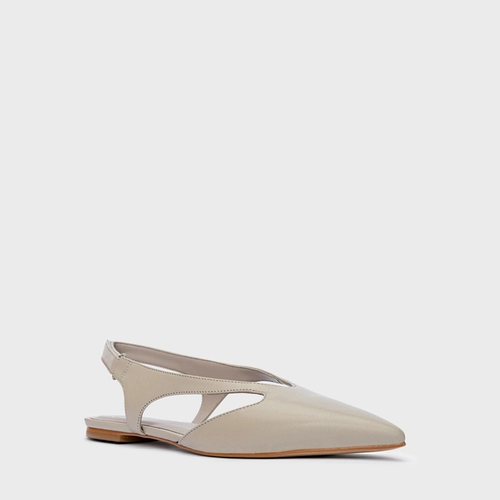 Sapatilha Cut Couro Cinza Cashmere