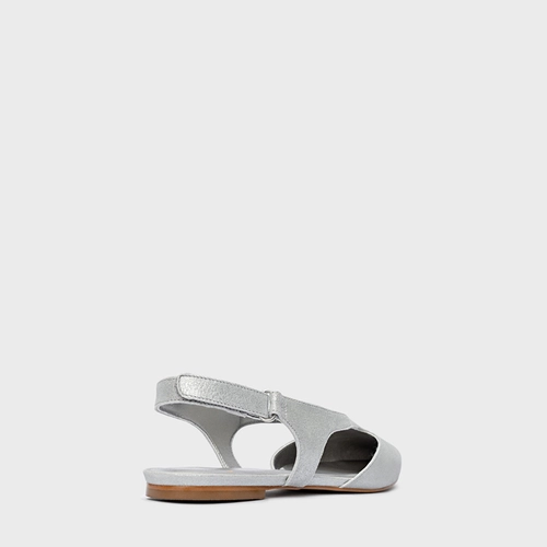 Sapatilha Cut Couro Metallic Prata