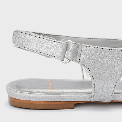 Sapatilha Cut Couro Metallic Prata