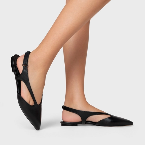 Sapatilha Cut Couro Preto