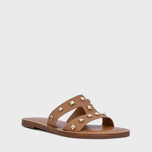 Flat Lines Tachas Couro Bege Cookie