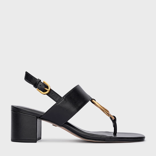 Sandália Organic Salto Bloco Couro Preto