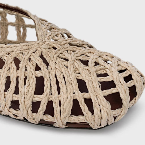 Sapatilha Palha Tramada Bege Porcini