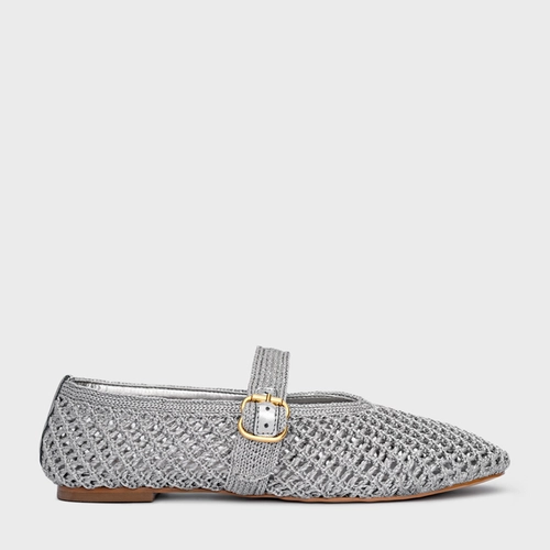 Sapatilha Crochet Prata