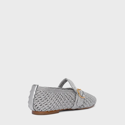 Sapatilha Crochet Prata