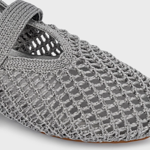 Sapatilha Crochet Prata