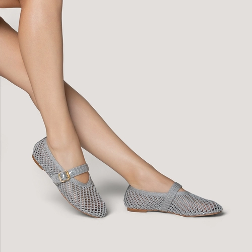 Sapatilha Crochet Prata