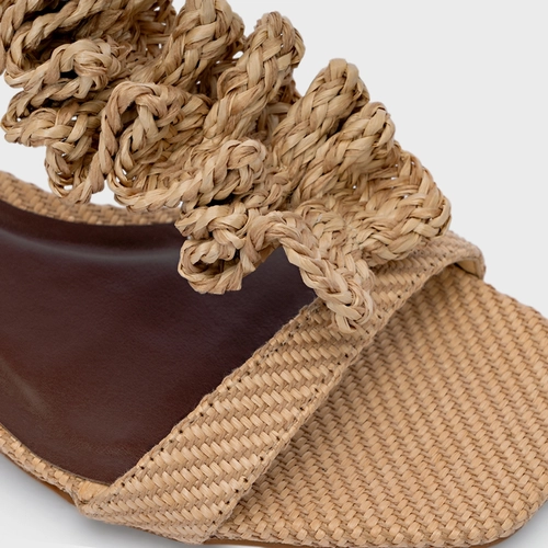 Sandália Flat Ripple Tressê Bege Porcini