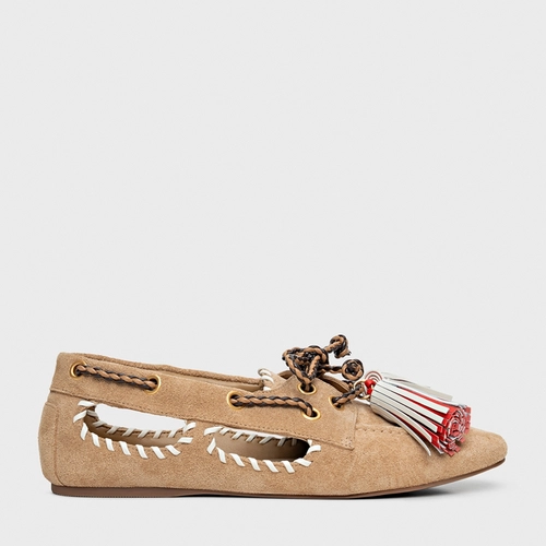 Dockside Mocassim Carrano + A.mar Couro Suede Bege Toffee