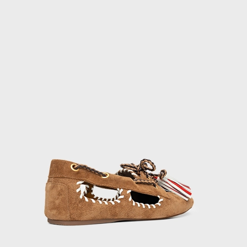 Dockside Mocassim Carrano + A.mar Couro Suede Marrom Saddle