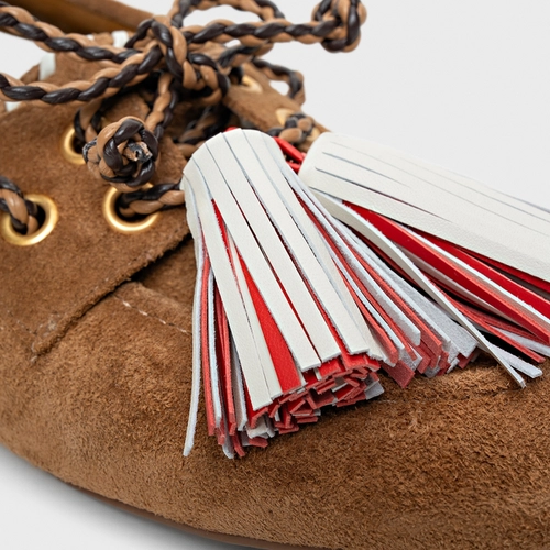 Dockside Mocassim Carrano + A.mar Couro Suede Marrom Saddle