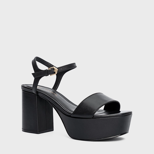 Sandália Plataforma Classic Couro Preto