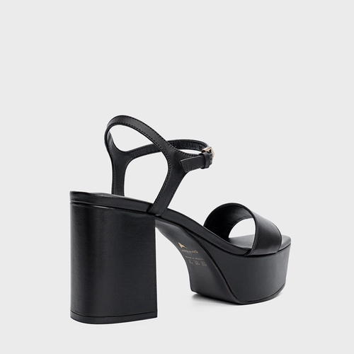 Sandália Plataforma Classic Couro Preto