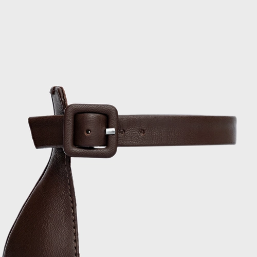 Sandália Classic Salto Bloco Couro Marrom Wardly Brown