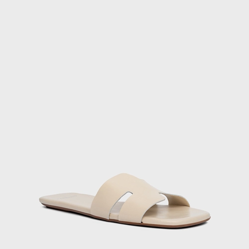 Flat H Couro Off White Panacota
