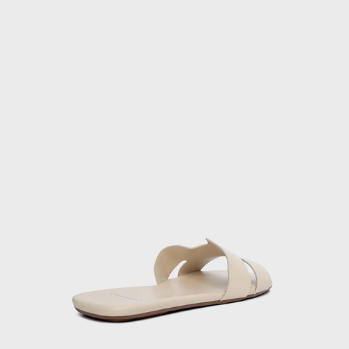 Flat H Couro Off White Panacota