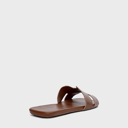Flat H Couro Marrom Caramel