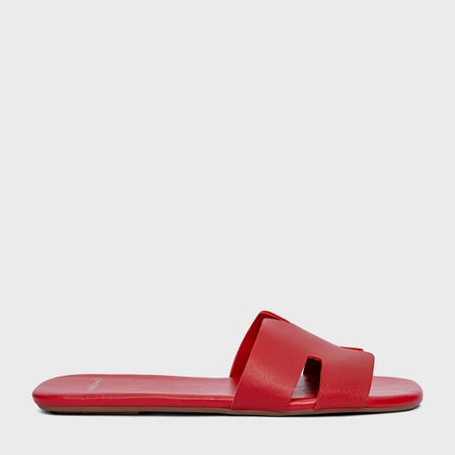 Flat H Couro Vermelho Bight