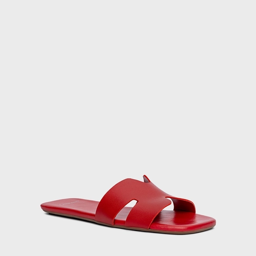 Flat H Couro Vermelho Bight