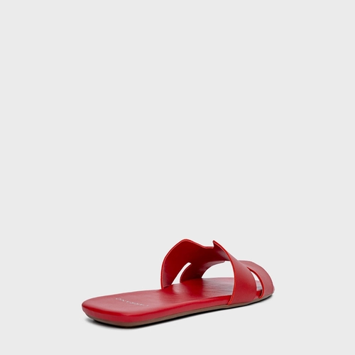 Flat H Couro Vermelho Bight