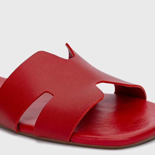 Flat H Couro Vermelho Bight