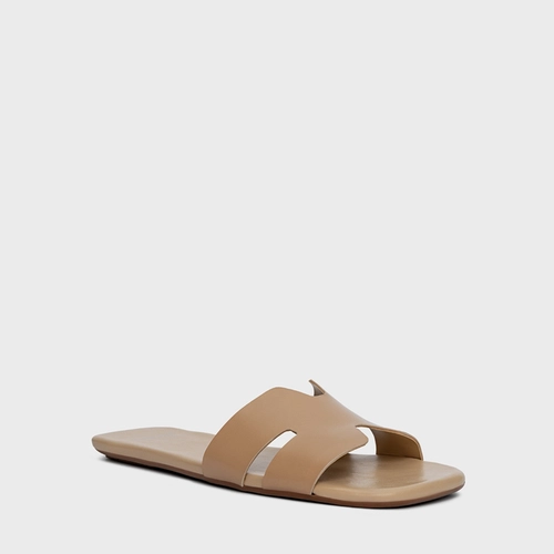 Flat H Couro Bege Light Nude